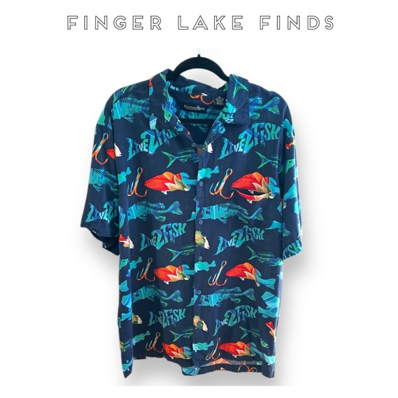 Newport Blue Other - Newport Blue Live2Fish Button Front Shirt, XXL